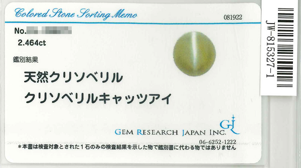 Pt900 Cat's Eye PN