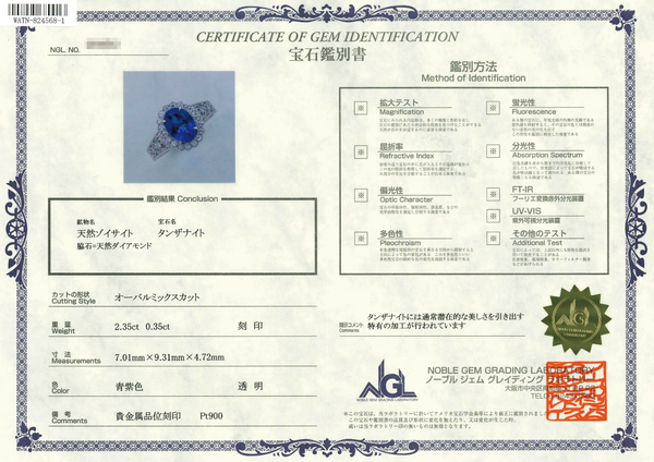 Pt900 Tanzanite R
