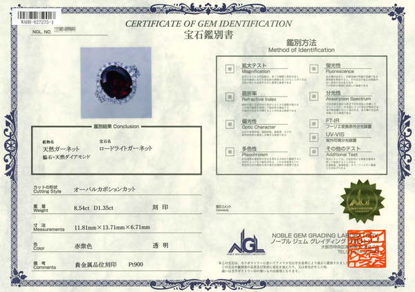 Pt900 R Garnet R