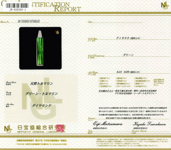 Pt900 Tourmaline PN