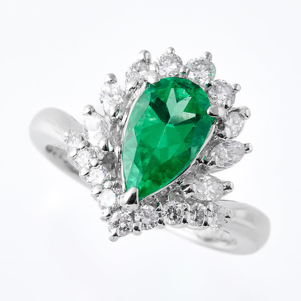 Pt900 Emerald R