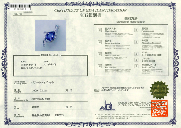 K18WG Tanzanite PN