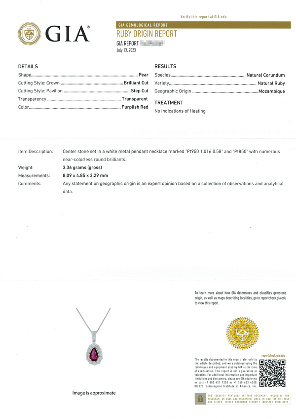 Pt950 Ruby PN