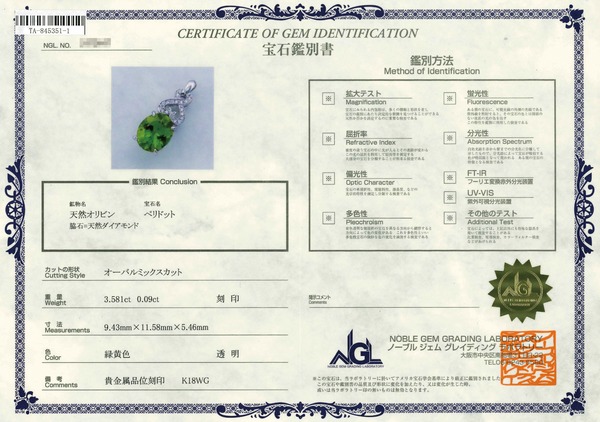 K18WG Peridot PN