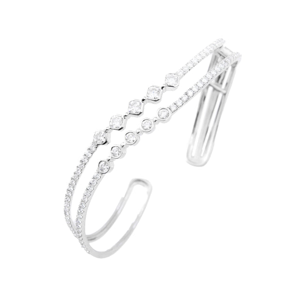 K18WG Diamond Bangle