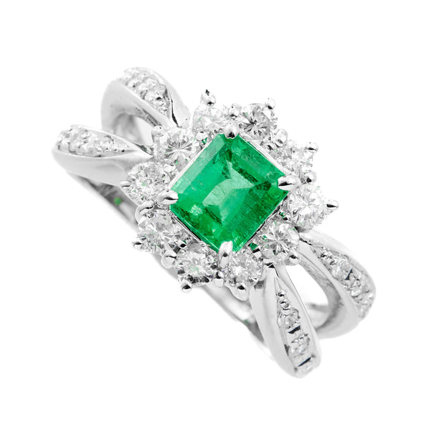 Pt900 Emerald R