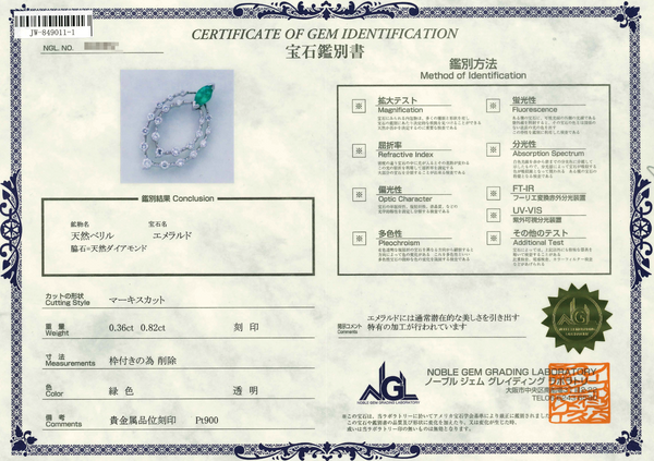 Pt900 Emerald PN