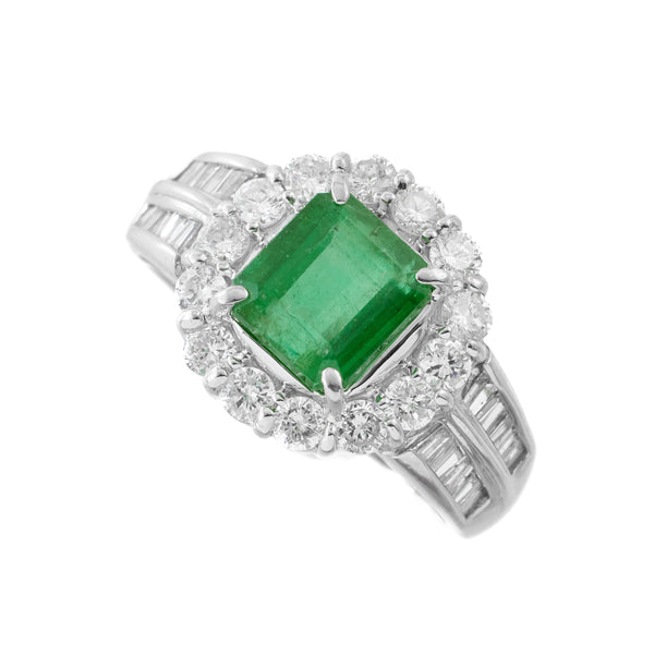 Pt900 Emerald R