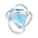 Pt900 Blue Topaz R