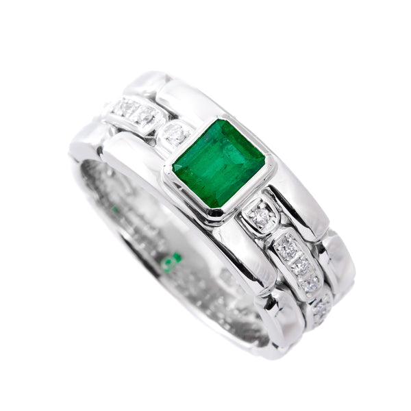 Pt900 Emerald R