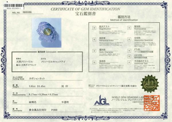 Pt900 Cat's Eye R