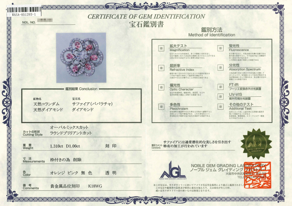 K18WG Padparadscha S R