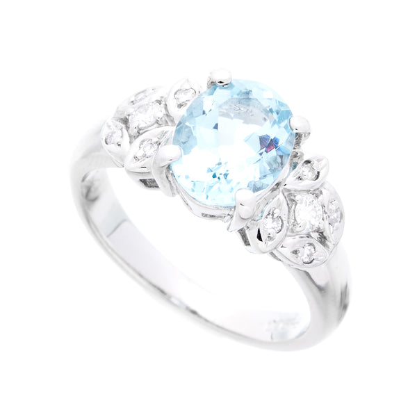 Pt900 Aquamarine R