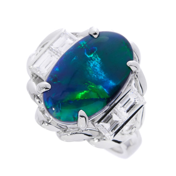 Pt900 Black Opal R
