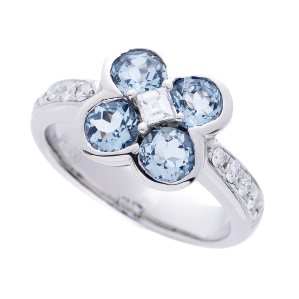 Pt900 Aquamarine R