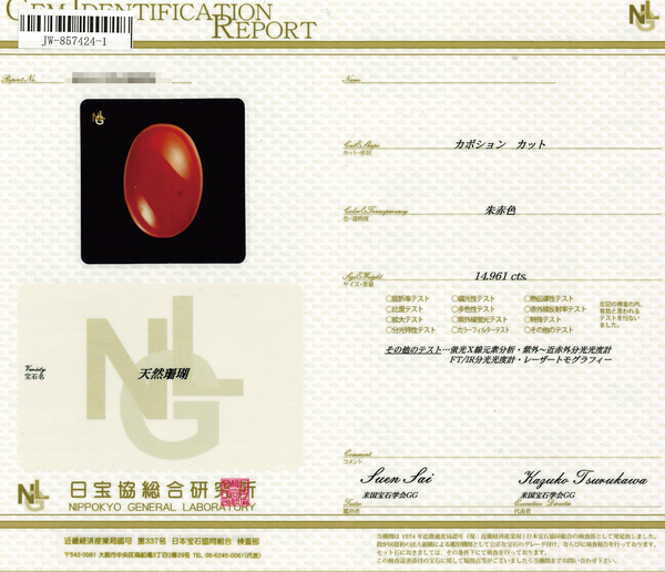 K18WG Corallium rubrum PN