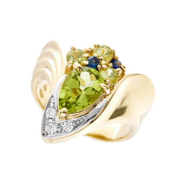 K18Pt900 Peridot R