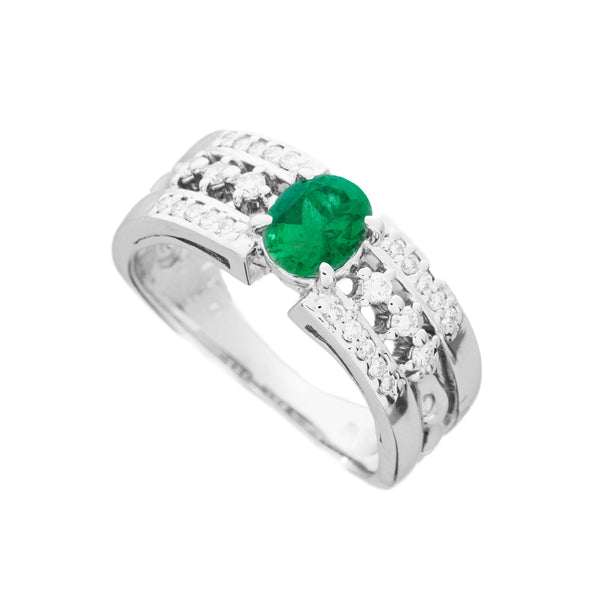 Pt900 Emerald R
