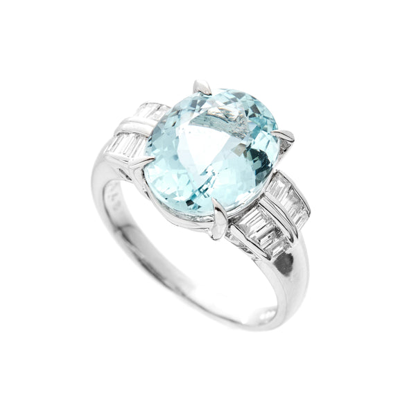 Pt900 Aquamarine R