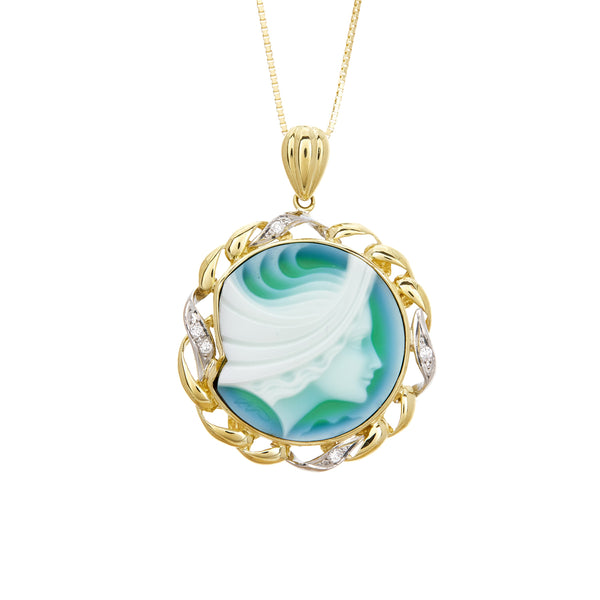 K18/Pt900 Agate Cameo PN
