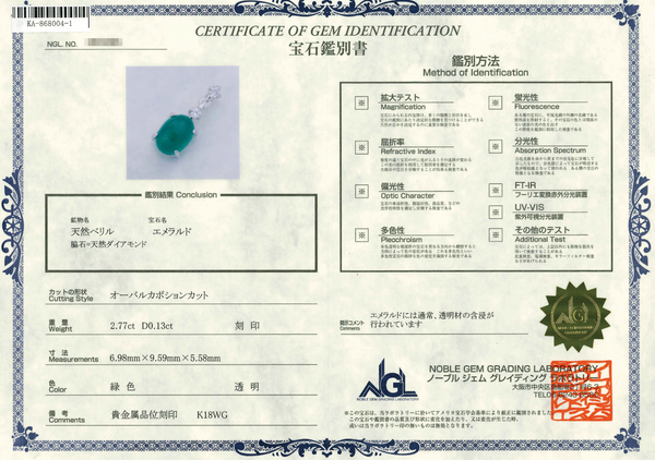 K18WG Emerald PN
