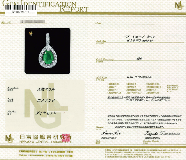 K18WG Emerald PN