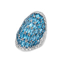 Pt900 Blue Topaz R