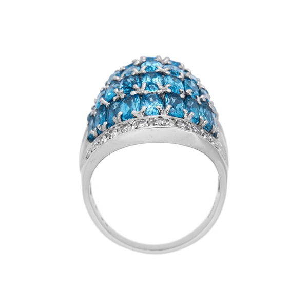 Pt900 Blue Topaz R