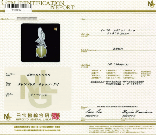 Pt900 Cat's Eye PN