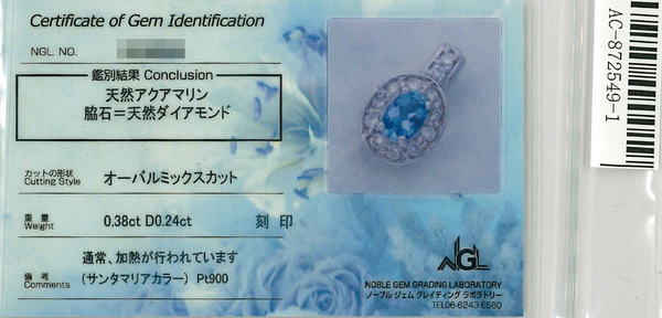 Pt900 Aquamarine PN