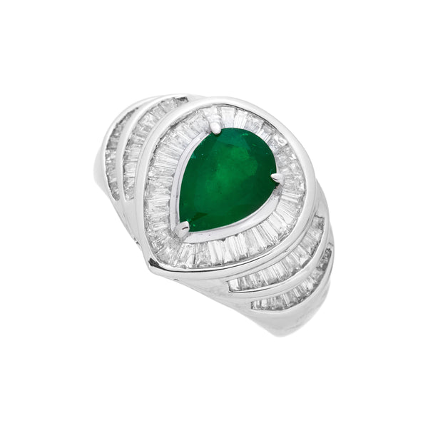 Pt900 Emerald R