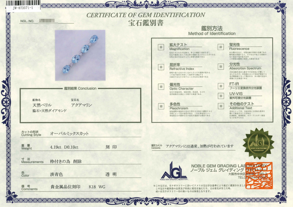 K18WG Aquamarine PN