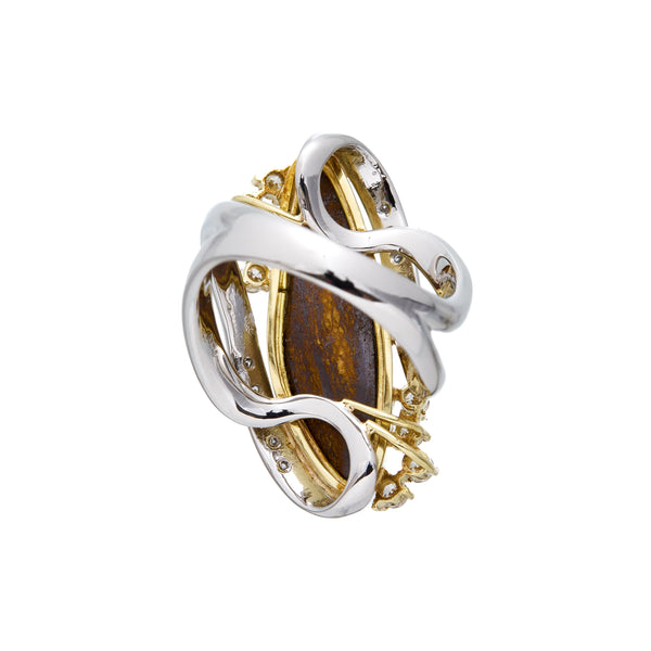 Pt900K18 Boulder Opal R