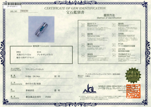 Pt950 Alexandrite PN