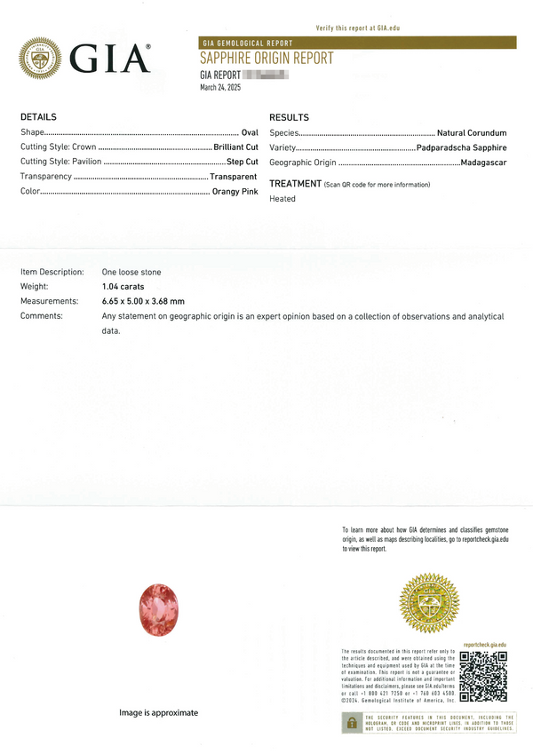 Pt900 Padparadscha S PN