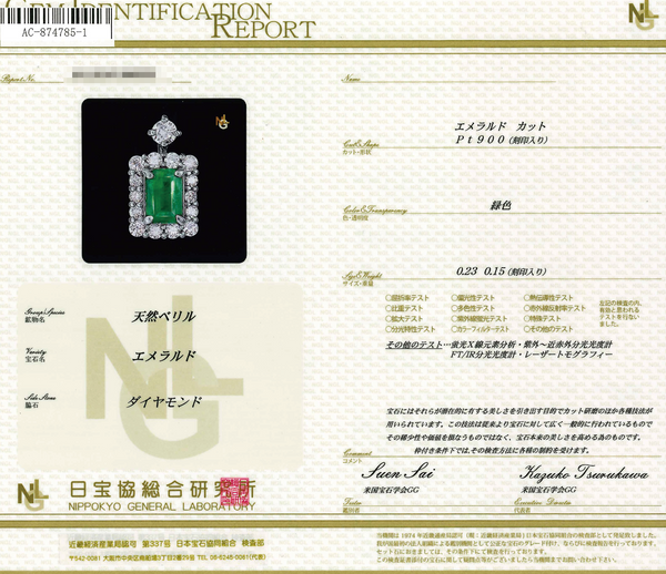 Pt900 Emerald PN