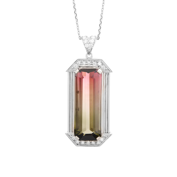 Pt900 Bicolor Tourmaline PN
