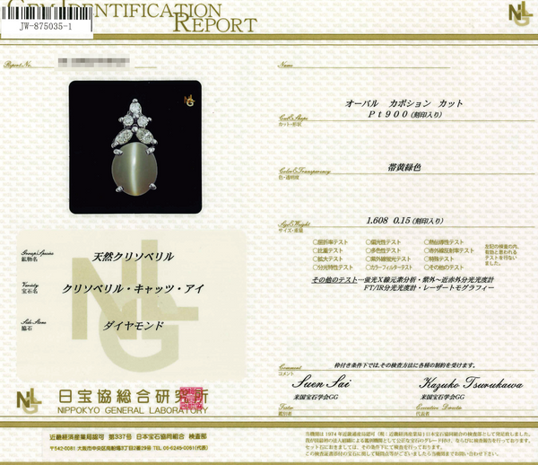 Pt900 Cat's Eye PN