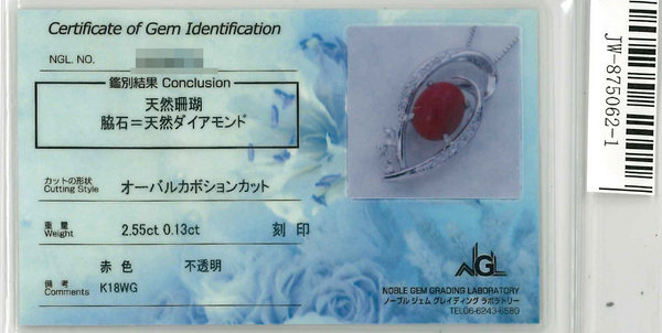 K18WG Corallium rubrum PN