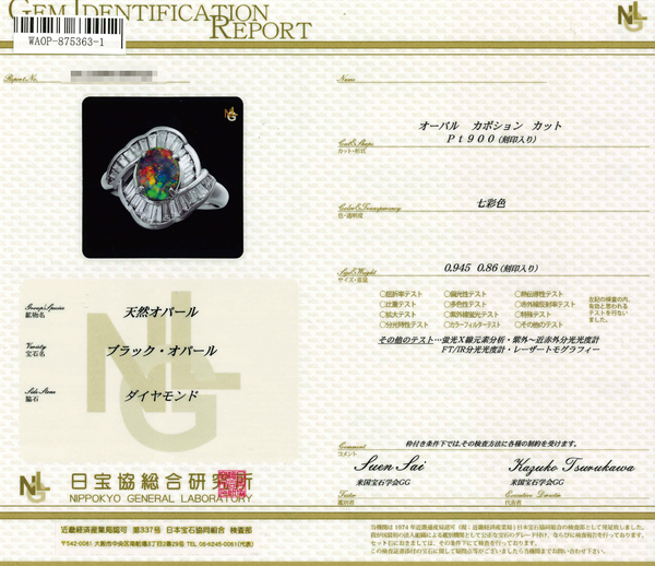 Pt900 Black Opal R