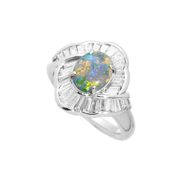 Pt900 Black Opal R
