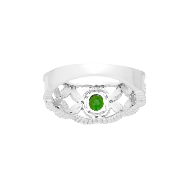 Pt900 Green Garnet R