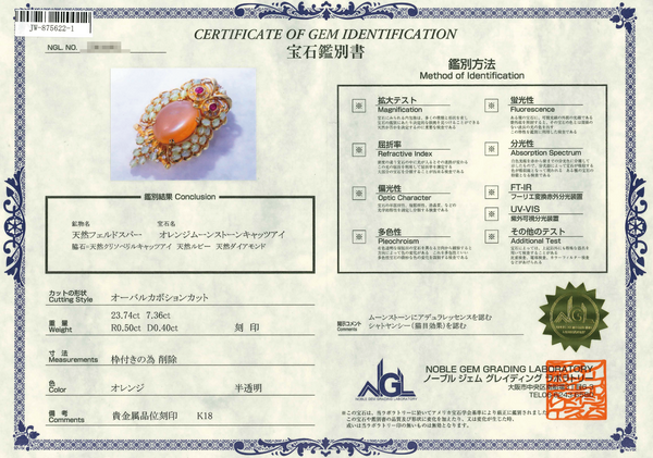K18 Moon Stone Br