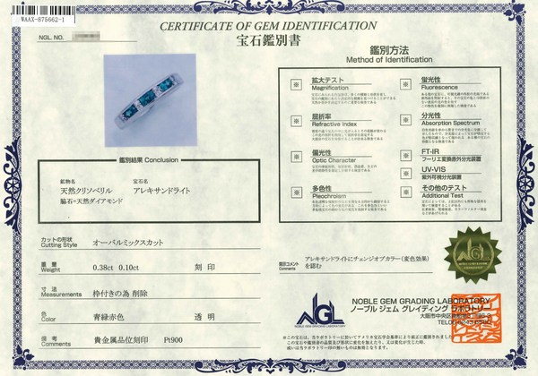 Pt900 Alexandrite R