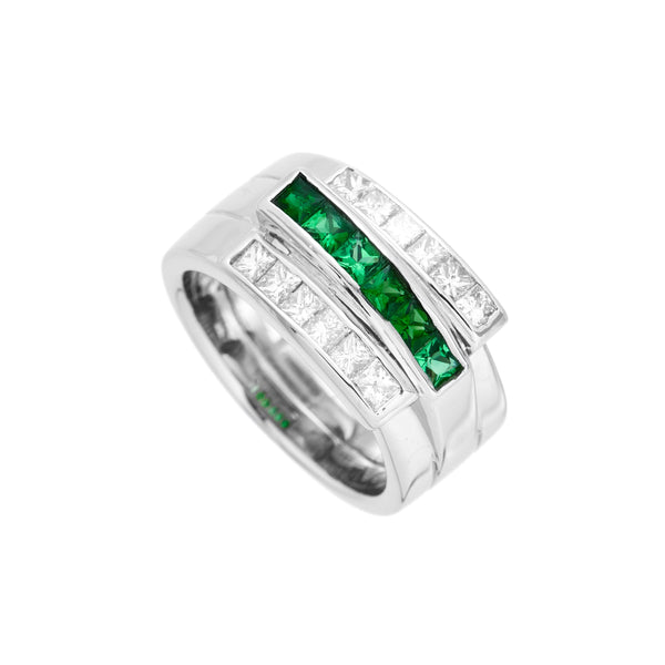 Pt900 Emerald R