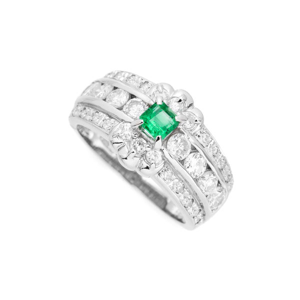 Pt900 Emerald R