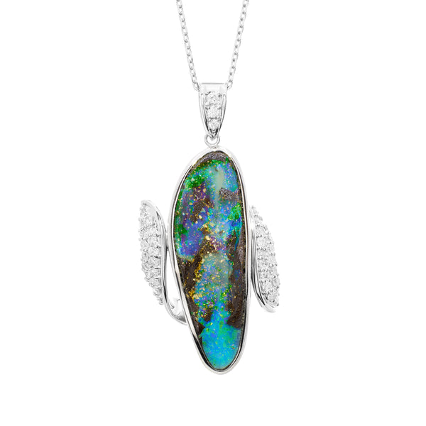 Pt900 Boulder Opal PN