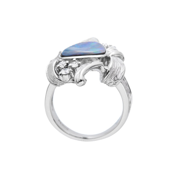 Pt900 Boulder Opal R