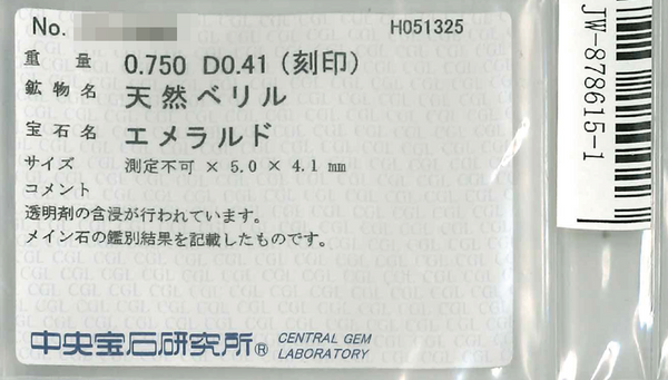 Pt900 Emerald PN