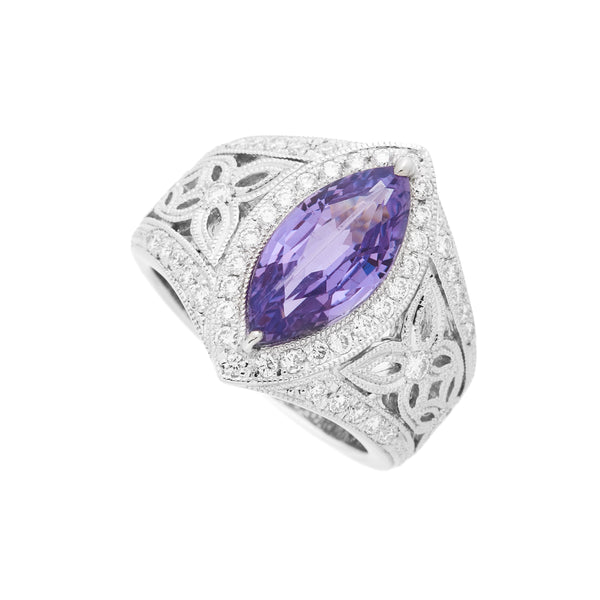 Pt900 Violet Sapphire R